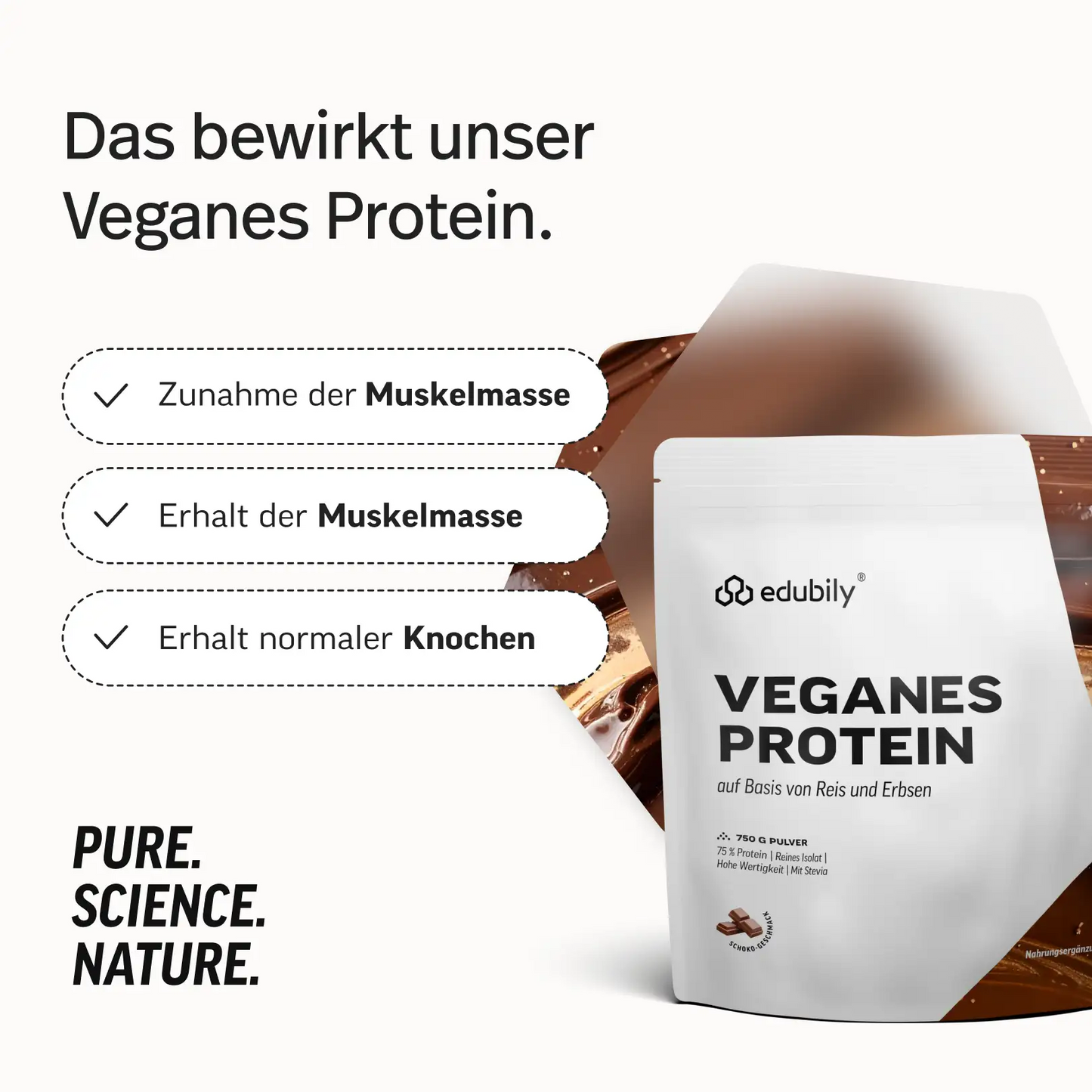 Veganes Proteinpulver (Schoko) - 750 mg