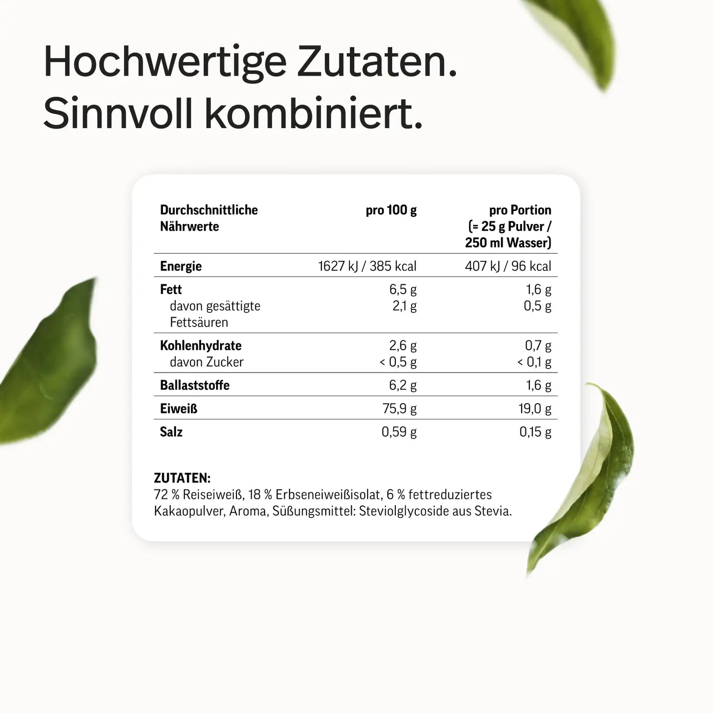 Veganes Proteinpulver (Schoko) - 750 mg